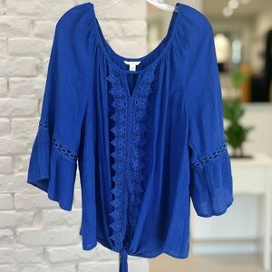 C EST. 1946 Blue Women's Tie-Front Blouse Sz 18/20